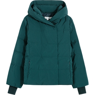 Brooks Brothers/布克兄弟女士25秋冬新品短款斜襟灰鸭绒羽绒服