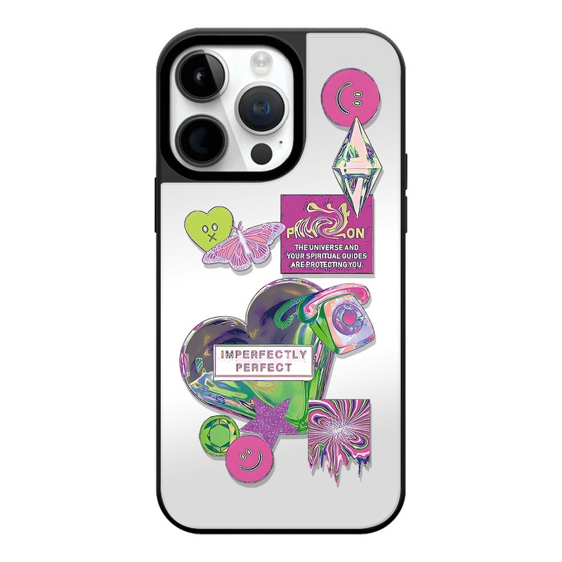爱心钻石锁链完美世界适用于苹果18 17 16Pro Max手机壳iPhone12 13 14 15Pro/plus磁吸Air防摔保护壳套