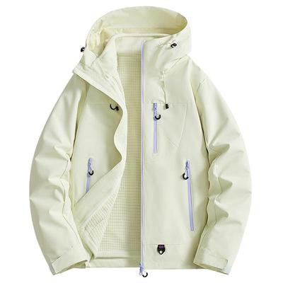 稻草人雪霁黄短款冲锋衣女士2025新款三合一超好看可拆卸旅行外套