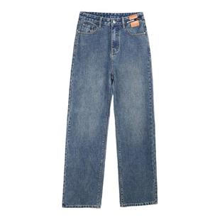 加绒阔腿牛仔裤女2026冬季新款流行爆款高腰显瘦加厚窄版直筒裤子