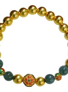 盛尊金包银手串翡翠花丝散珠diy精致高档送女友新轻奢百搭新中式