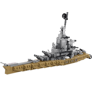 中国积木航母工程飞机坦克军事模型男孩子儿童高难度拼装益智玩具