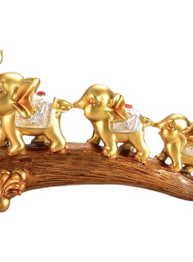 招财装饰品三只小象装饰摆设大象客厅酒柜电视柜摆件创意