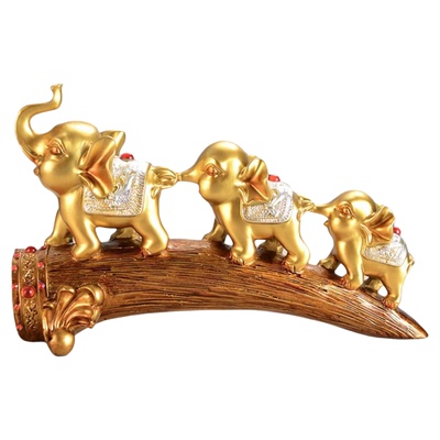招财装饰品三只小象装饰摆设大象客厅酒柜电视柜摆件创意