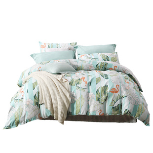 富安娜出品圣之花加厚磨毛四件套床单被套三件套宿舍床上套件家用