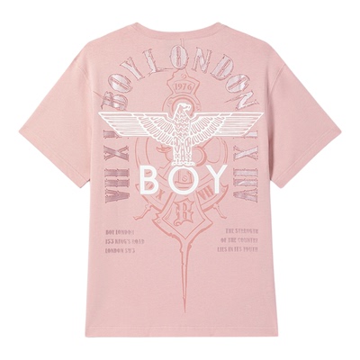 【元气少女】BOYLONDON男女同款短袖夏季粉色潮牌休闲T恤N01095
