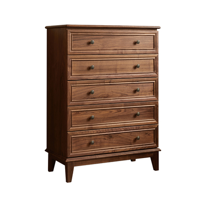 复古全实木五斗柜卧室抽屉置物柜