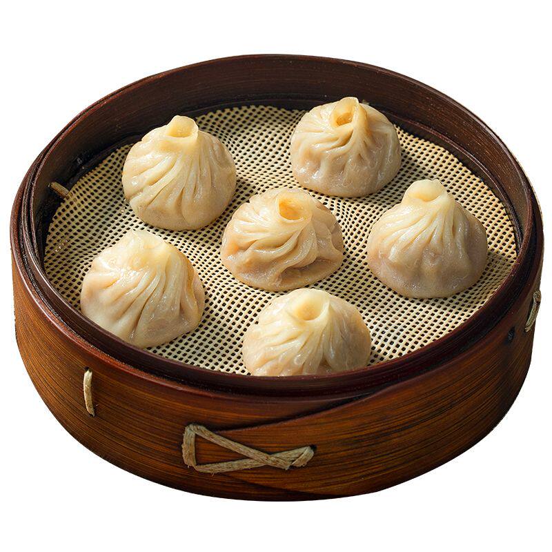 黑猪肉手工灌汤小笼包汤汁丰富