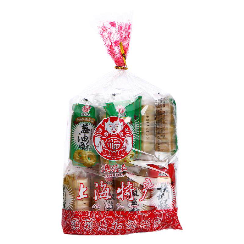 老香斋葱油核桃酥椒盐酥上海特产传统糕点零食500g独立小包装包邮