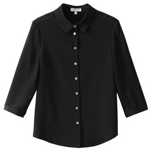 【到手299元】6A级重绉桑蚕丝~宽松长袖真丝衬衫七分中袖上衣女春