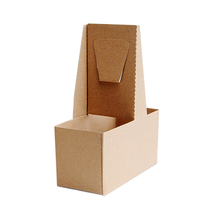 一次性2杯装外卖咖啡杯子打包杯托手提杯托杯架牛皮纸杯外带10只