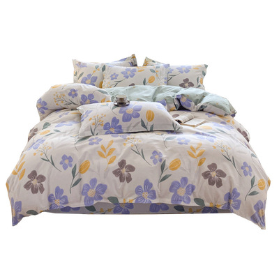 紫罗兰四件套全棉印花