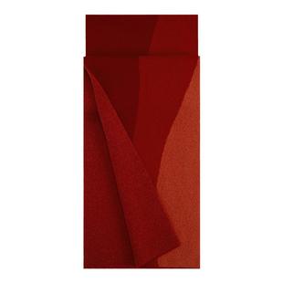 万事利秋冬新款绵羊毛围巾女红色送礼本命年保暖披肩围脖-自由诗