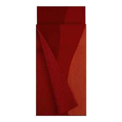 万事利秋冬新款绵羊毛围巾女红色送礼本命年保暖披肩围脖-自由诗