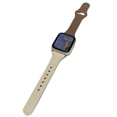 适用iwatch小蛮腰荔枝纹真皮表带