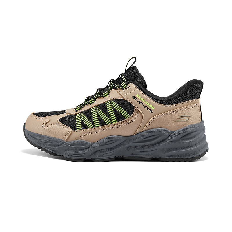 Skechers斯凯奇儿童山迈闪穿鞋春秋男童运动鞋专业户外徒步登山鞋