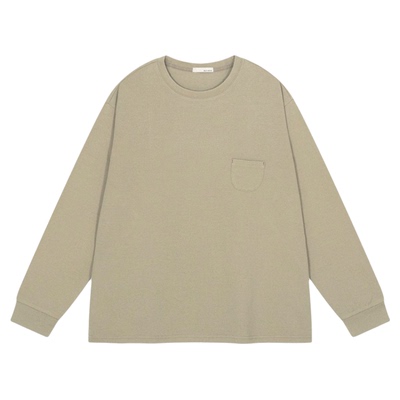 BUCH WEAR T恤女2026春季新款纯色单口袋软糯长袖上衣654282