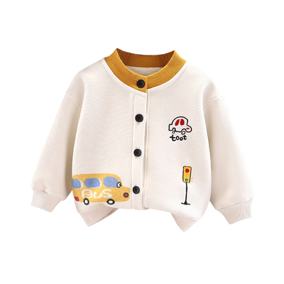 儿童加绒开衫秋冬装卫衣