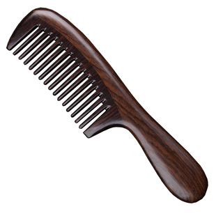 天然绿檀木梳子防静电卷发按摩梳中齿正品檀香木梳脱发木梳子