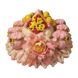 上供花馍福字拜佛前庙里贡品春节过年元旦祈福道仙莲花馒头花饽饽