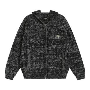 INSstudios 国潮牌美式「麻花波浪纹开衫毛衣」宽松针织帽衫外套