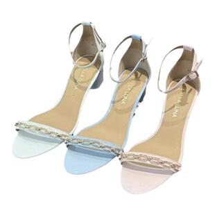 SL露娜春夏时尚气质高跟鞋露趾一字带粗跟优雅凉鞋SL121089