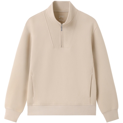 全棉时代卫衣外套女复古chic外套上衣春秋季宽松休闲拉链开衫上衣