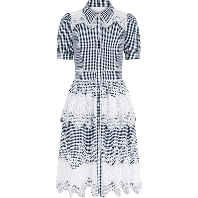 BORAAKSU2026春季新品田园风格纹翻领A字短袖连衣裙B1GBW62510