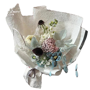 七色堇石纹纸包花纸高品质手工褶皱花艺礼物包装材料鲜花包装纸