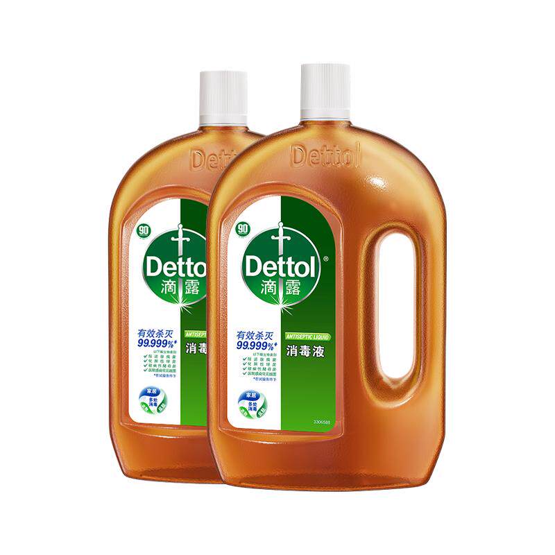 Dettol滴露皮肤衣物家居地板消毒液1.8L*2-经典松木灭活hpv16*