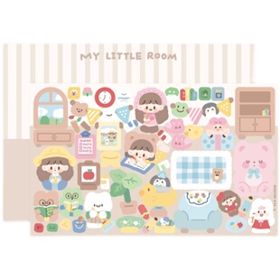 卓大王贴纸无边主题韩系造景场景阿卓可爱手账装饰手帐咕卡