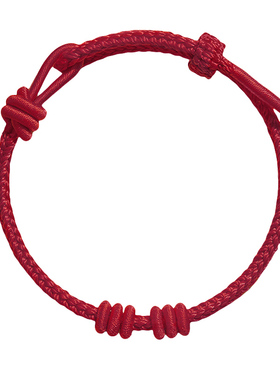 可穿黄金diy红绳手链手工编织转