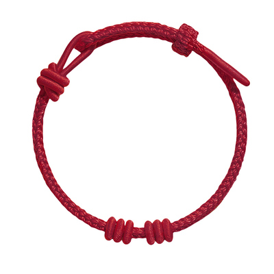 可穿黄金diy红绳手链手工编织转