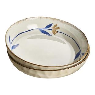 墨色陶瓷碗盘子菜盘家用创意网红餐具碟子鱼盘汤碗饭碗菜碟子餐盘