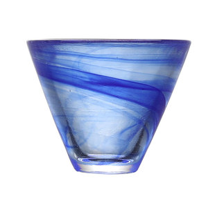 {舞动的蓝 抖落一身的夜华}中古日式清酒杯vintage玻璃小杯子茶杯