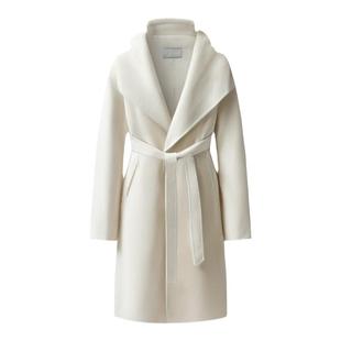 刘亦菲款大翻领浴袍系带白色羊绒大衣女2025秋冬双面羊毛呢外套厚