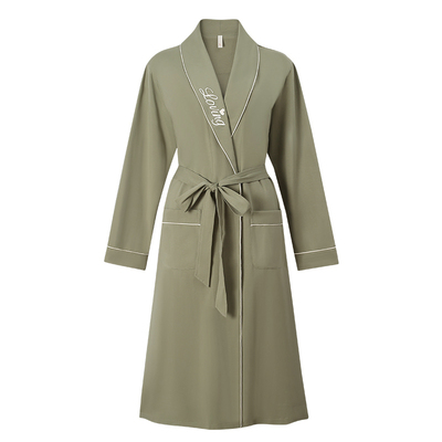 棉质女士纯棉中长款睡袍