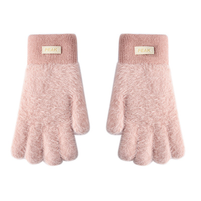 匹克小熊冬季保暖毛线手套