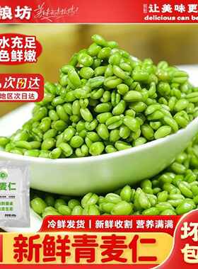 【美粮坊】青麦仁鲜麦仁新鲜绿麦粒小麦籽青嫩麦粒200g速冻蔬菜半
