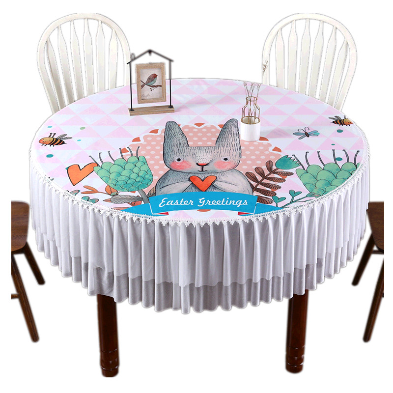 圆桌桌布家用布艺北欧简约圆形台布阳台圆茶几桌垫防水餐桌布盖巾