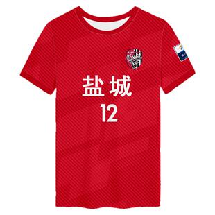 2025盐城队球衣苏超江苏城市足球联赛速干短袖t恤衫男女冰丝半袖