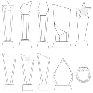 水晶奖杯奖牌定制创意镀金树脂优秀员工颁奖五角星大拇指金属奖杯