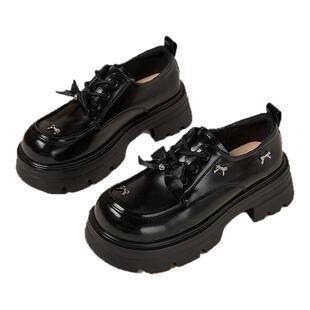 星期六厚底乐福鞋女2025新款秋季女鞋黑色jk单鞋配裙子英伦小皮鞋