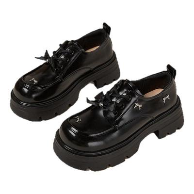 星期六厚底乐福鞋黑色jk小皮鞋女