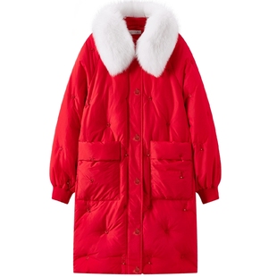 爱居兔冬季女士小兔子绣花甜美可爱小个子羽绒服外套