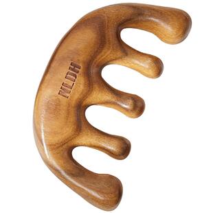 那澜多好整木梳子绿檀木头部经络按摩梳刮痧梳家用宽齿头疗大齿梳