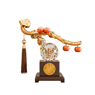 贝汉美水晶葫芦摆件客厅旺宅装饰品酒柜电视柜轻奢高档工艺品礼物