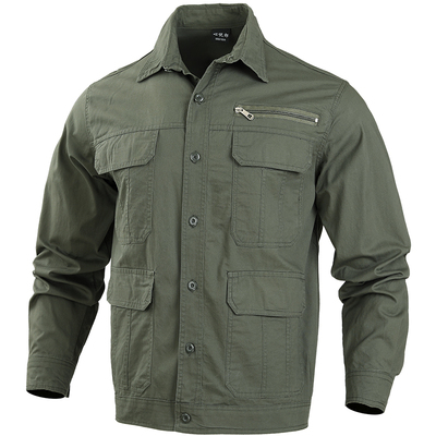 夏季薄款纯棉透气多口袋工装套装