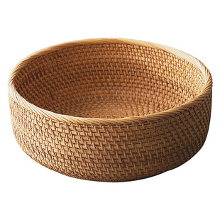 日式水果盘藤编织干果篮竹编面包馒头筐家用客厅茶几零食盘收纳筐