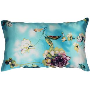 绿中缘枕头上的真丝印花枕巾100桑蚕丝单人防脱落丝绸枕头巾50x80